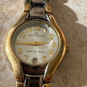 Anne Klein Two-Tone Gold and Silver Watch